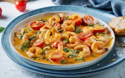Garnalen in pittige saus