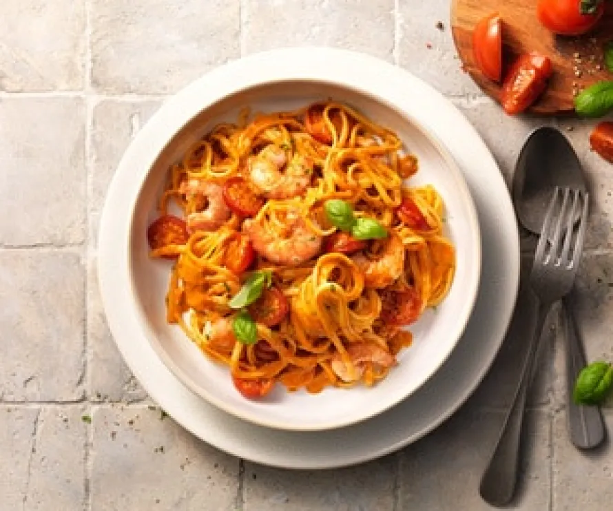 Linguine con gamberetti