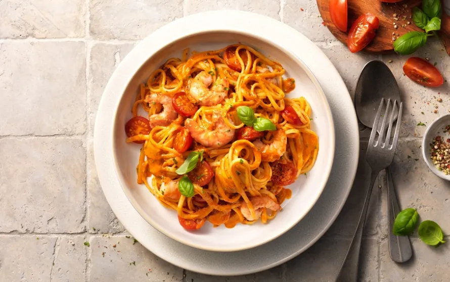 Linguine con gamberetti