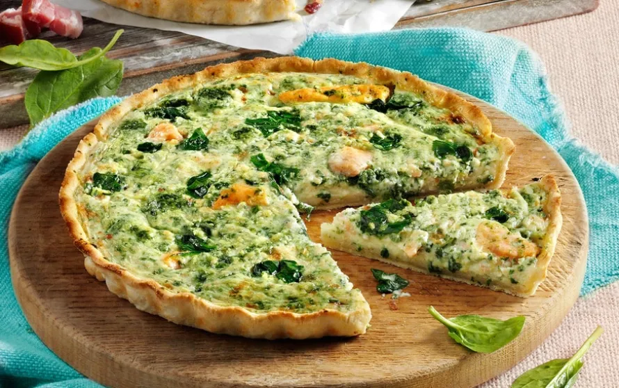 Quiche met zalm en spinazie Ø 19 cm